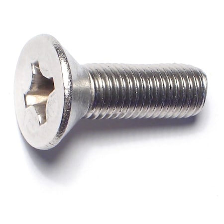 Midwest Fastener 5/16"-24 x 1 in Phillips Flat Machine Screw, Plain 18-8 Stainless Steel, 6 PK 79068